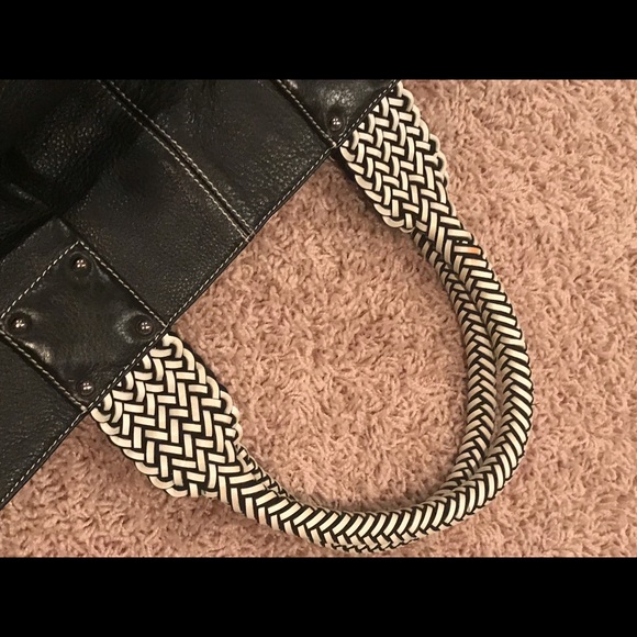 Large back leather bag with braided handles - Picture 8 of 8